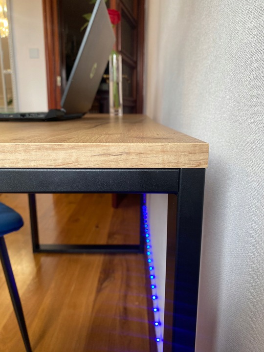 NOGI DO STOŁU BIURKA METALOWE CZARNE 60x72 CM PROFIL 4x2 CM LOFTOWE 2