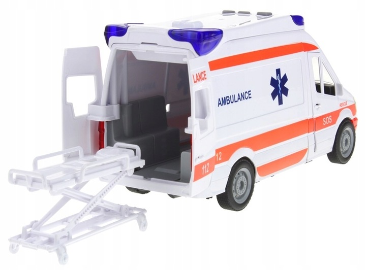 Ambulans Karetka Pogotowia Van Auto Napęd Dźwięki Nosze Otwierane Drzwi