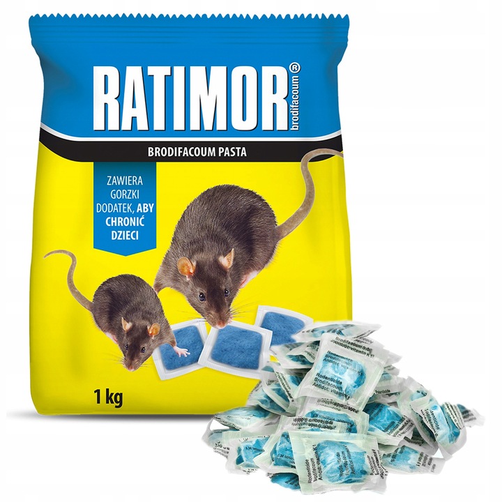 TRUTKA NA SZCZURY I MYSZY GRYZONIE ULTRA MOCNA PASTA 1KG BRODIFAKUM