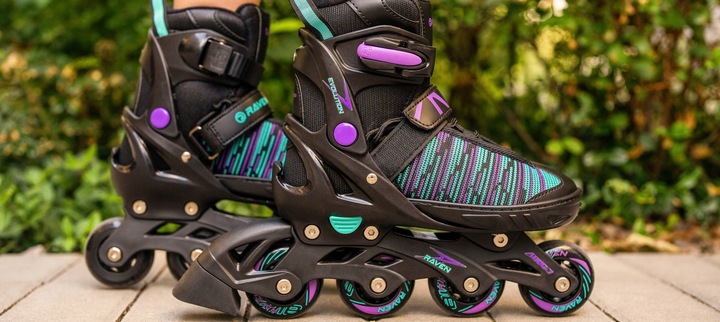 Rolki Regulowane RAVEN Cande Black/Mint/Violet 35-39 Kauczuk