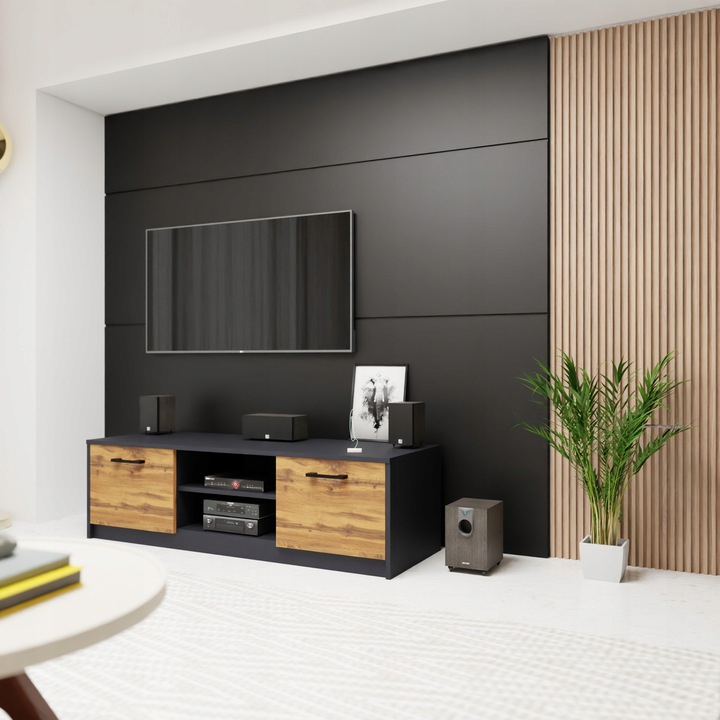 Szafka RTV 2DC 120cm GRAFIT-WOTAN duży stolik pod telewizor komoda