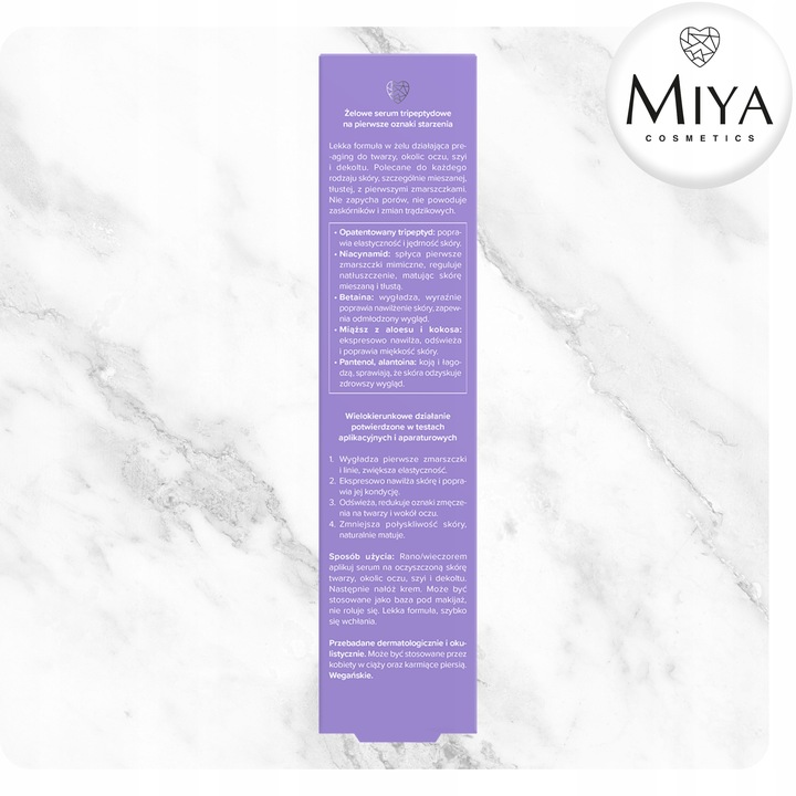 Żelowe Serum Tripeptydowe na Oznaki Starzenia Nawilżające 30 ml Miya