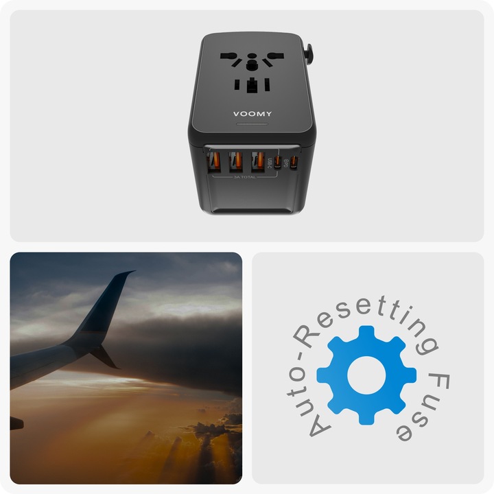 VOOMY Y30 Adapter Podróżny 3x USB-A 2x USB-C