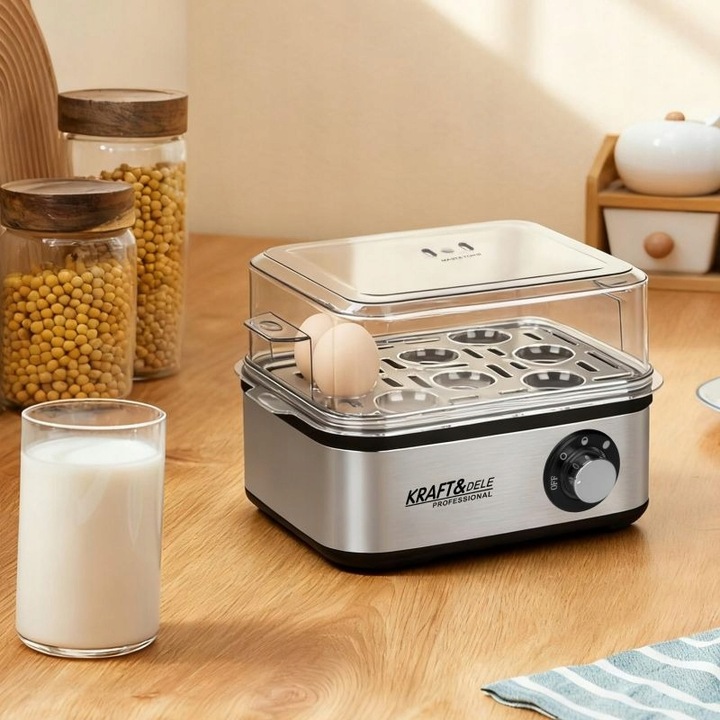 ELEKTRYCZNY JAJOWAR NA 8 JAJEK GOTOWANYCH 4 JAJKA SADZONE 500W