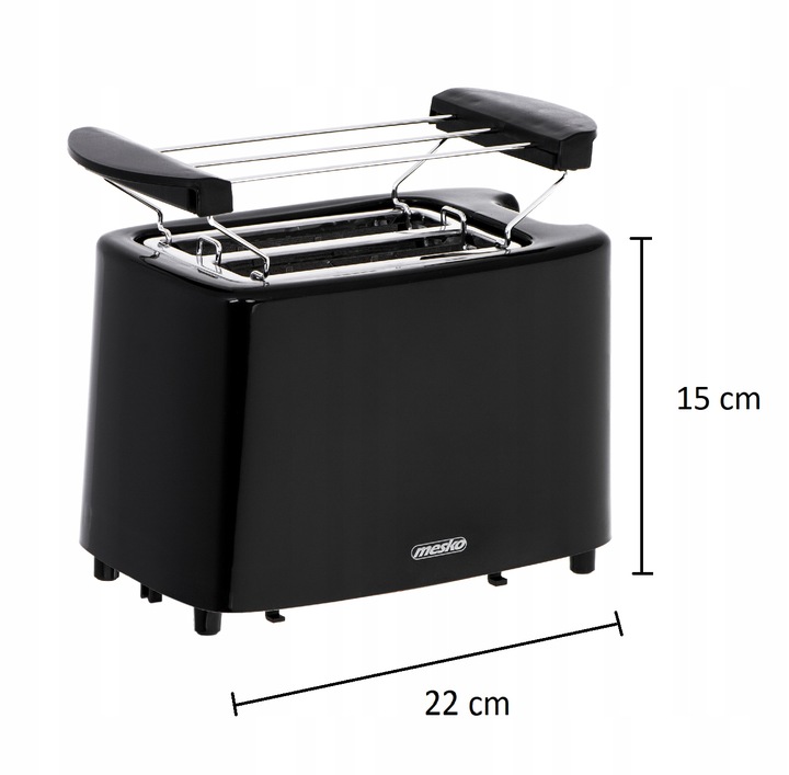 Toster Mesko MS3220, 2 Tosty, Czarny, 900W