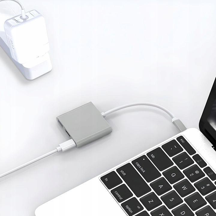 PRZEJŚCIÓWKA ADAPTER 3W1 USB-C 4K HDMI HUB USB 3.0 KONWERTER 100W 3A