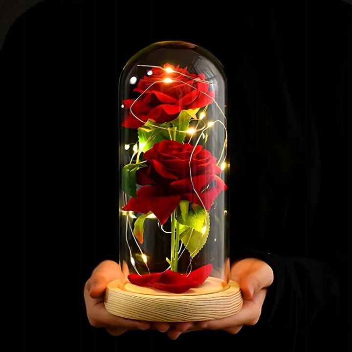 WIECZNA RÓŻA W SZKLE PREZENT NA DZIEŃ KOBIET WALENTYNKI URODZINY DLA