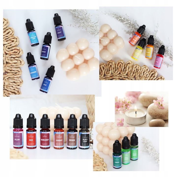 BARWNIKI DO ŚWIEC PIGMENT w Płynie do Wosku Sojowego Parafiny 9