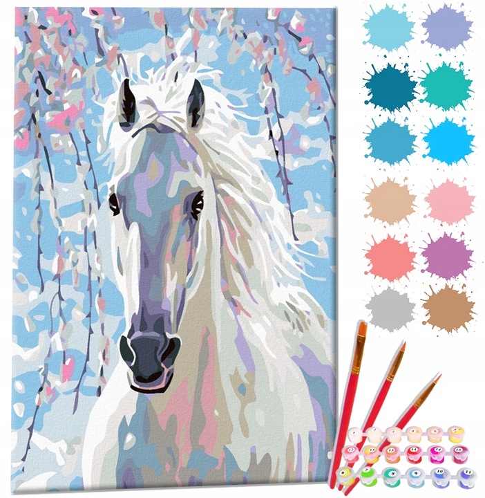 PREZENT MALOWANIE PO NUMERACH KONIE OBRAZY DO MALOWANIA PO NUMERACH OBRAZ