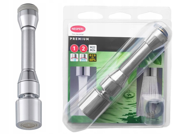 PERLATOR nie chlapiący Z PRZEDŁUŻKĄ NA KRAN I PRZEGUBEM M24/M22