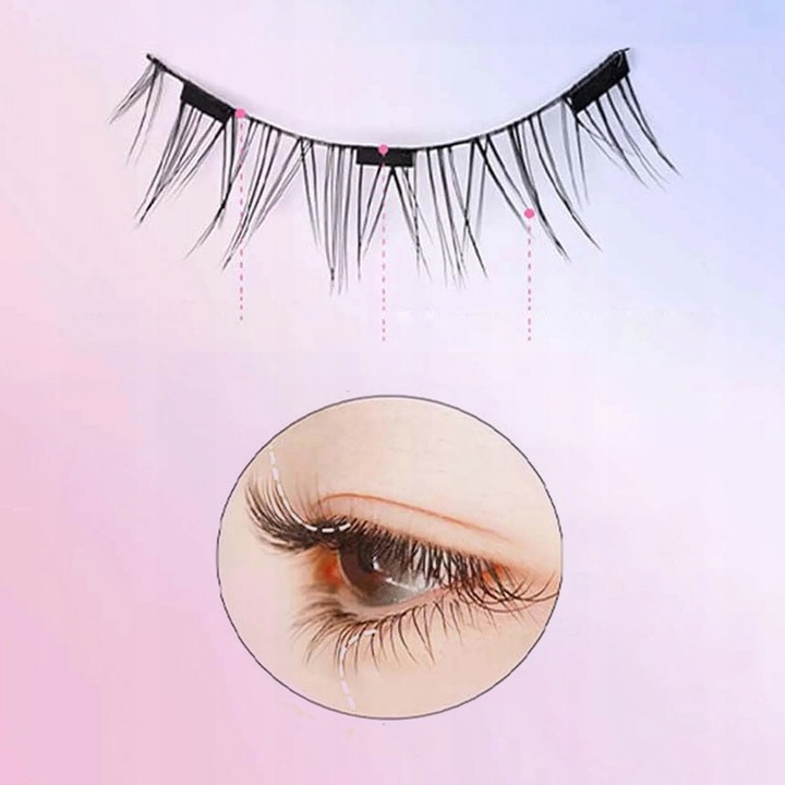 Rzęsy Magnetyczne Sztuczne DŁUGIE GĘSTE Zestaw 2w1 + Aplikator BEZ