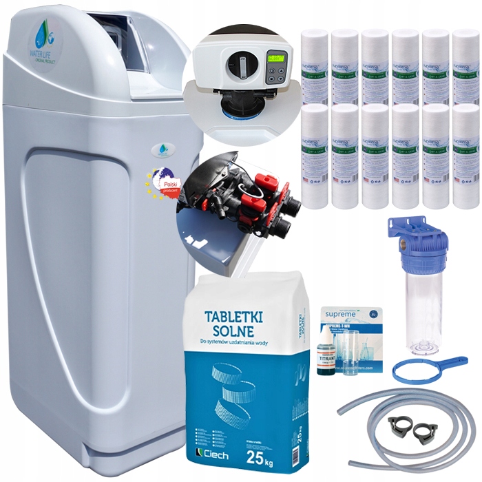 Zmiękczacz wody - 30L, sól, test, wkłady