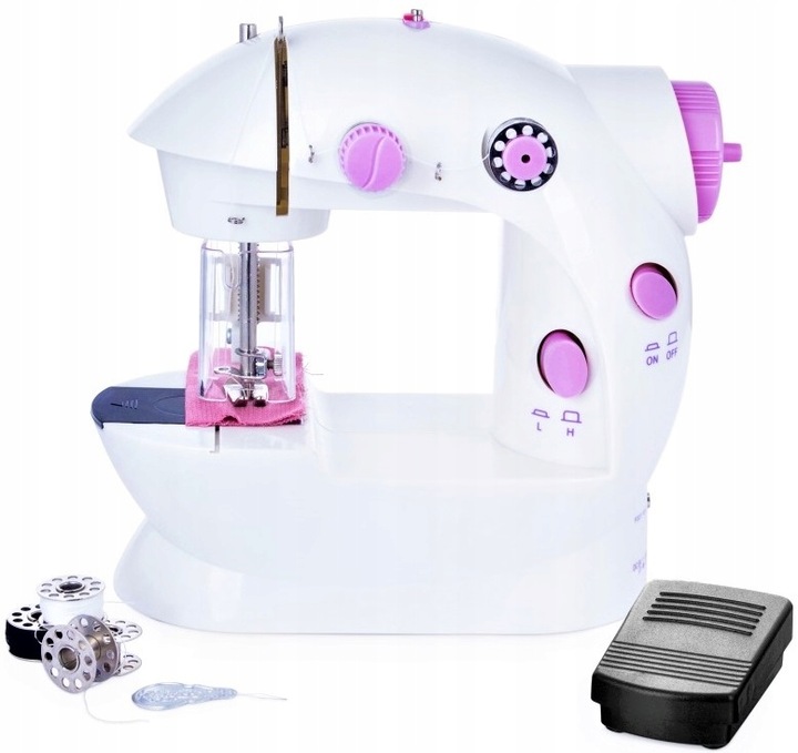 PRAWDZIWA MASZYNA DO SZYCIA DLA DZIECI + IGŁA NICI Z OSŁONĄ NA PALCE LAMPKA