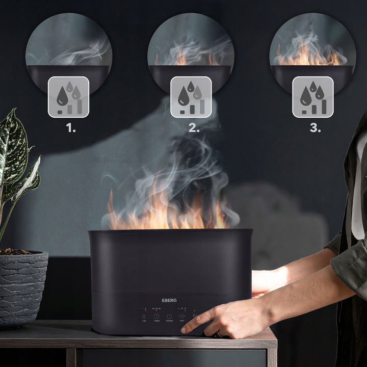 Nawilżacz powietrza EBERG LUMO 2,2l aromaterapia kominek 3D efekt