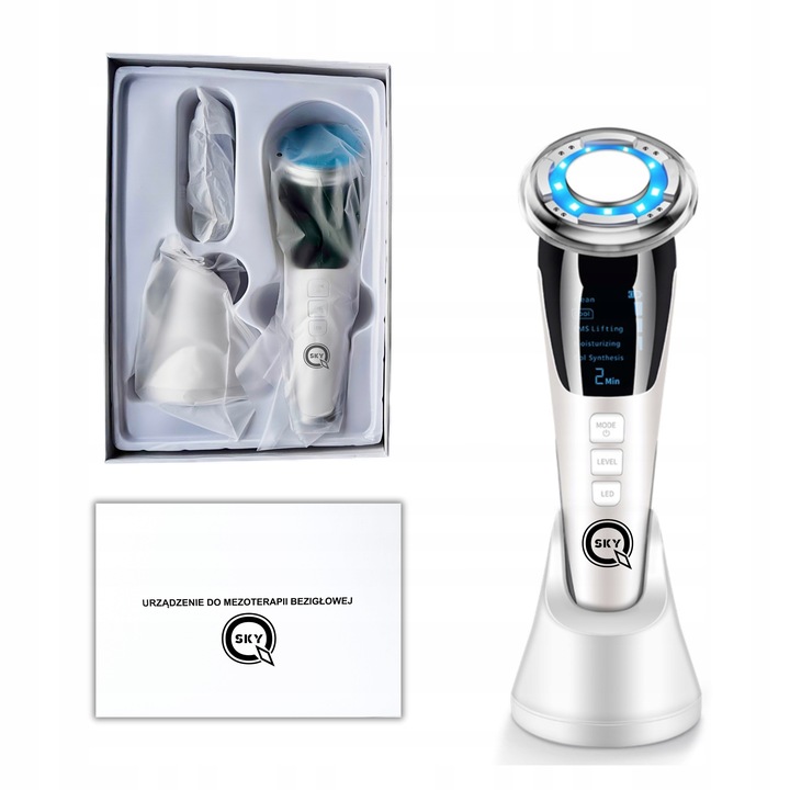 MEZOTERAPIA BEZIGŁOWA MASAŻER EMS TWARZY LIFTING 5w1 URZĄDZENIE DO MASAŻU
