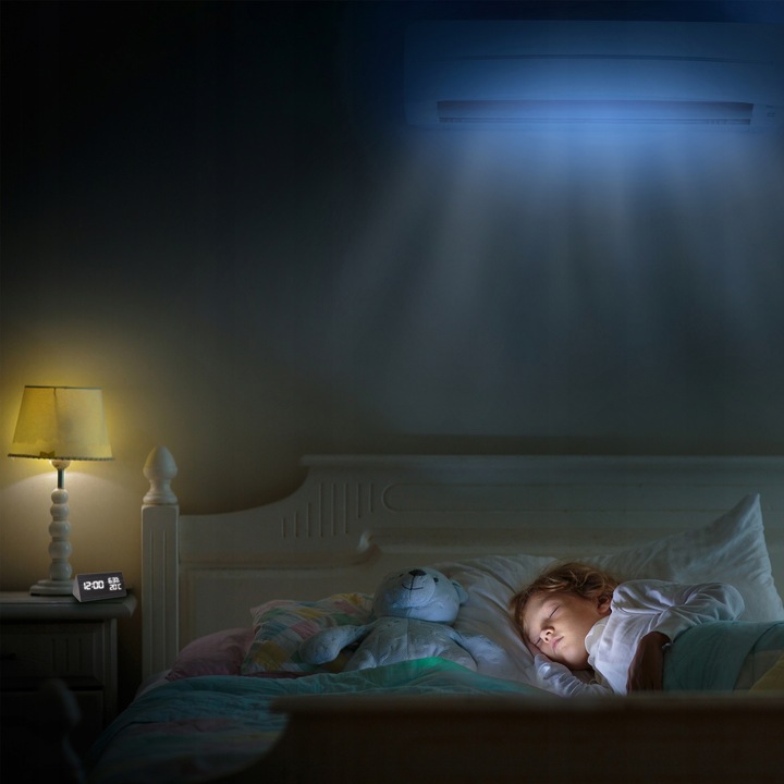 BUDZIK ZEGAR ELEKTRONICZNY TERMOMETR ALARM CYFROWY ZEGAREK STOJĄCY