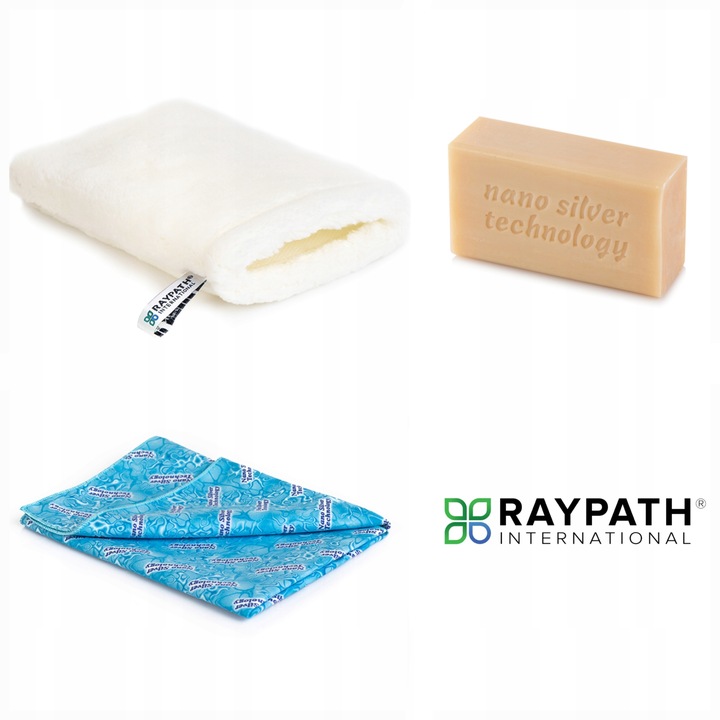 Raypath Zestaw UNIWERSALNY na start Rękawica Biała m +Sunbeam + szare mydło