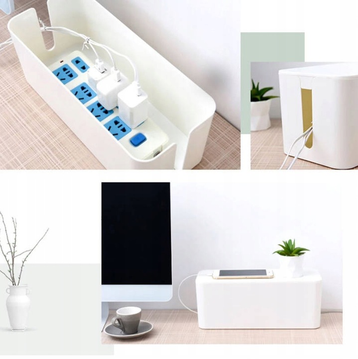 POJEMNIK ORGANIZER NA KABLE PUDEŁKO LISTWY KABLI L