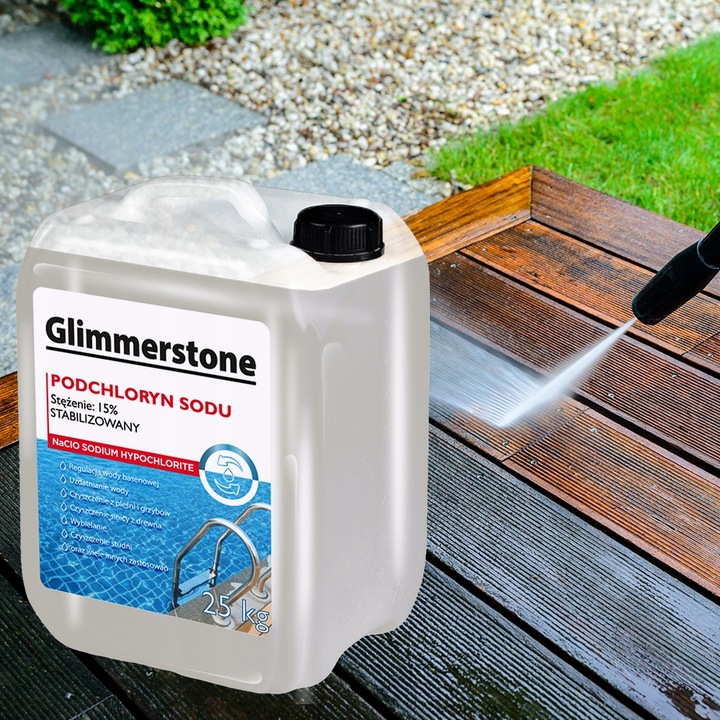 PODCHLORYN SODU STABILIZOWANY 15% CHLOR W PŁYNIE DO BASENU STUDNI 25kg