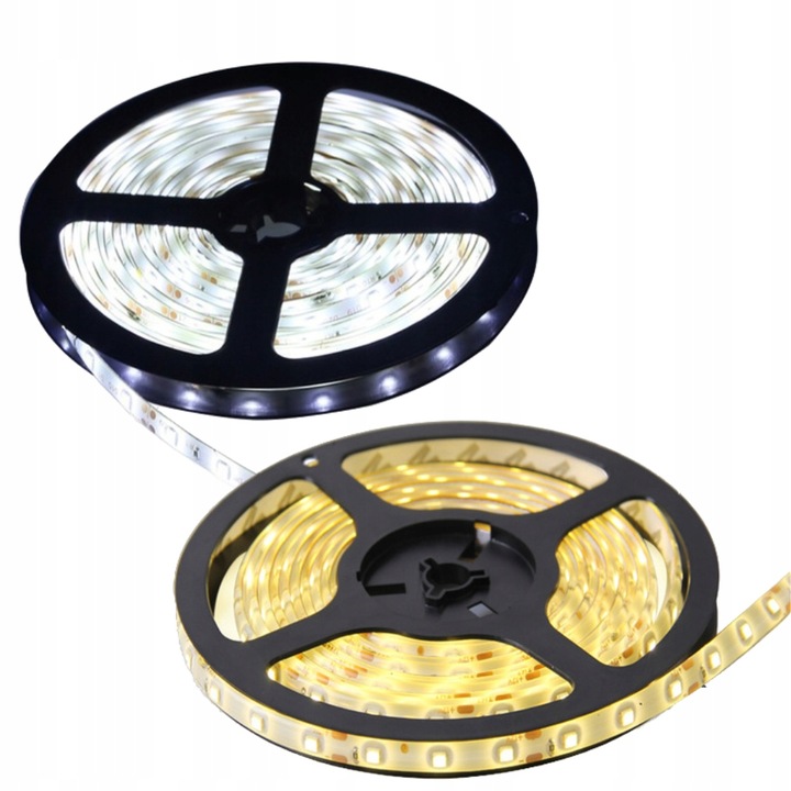 TAŚMA LED PASEK 5m BIAŁA ciepła neutralna zimna 12v ZESTAW + PILOT