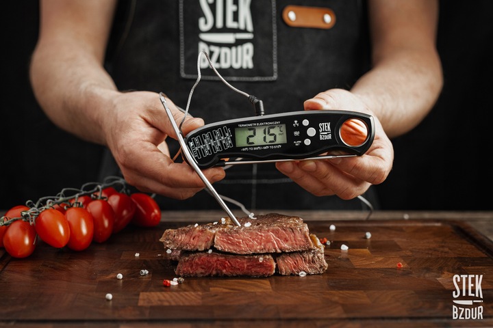 Termometr Kuchenny Cyfrowy do Mięsa Steków Żywności STEK BZDUR LCD