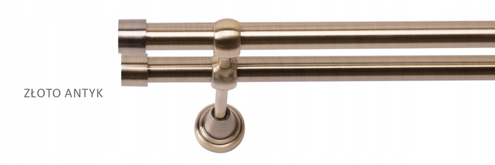 KARNISZ PODWÓJNY 200 CM 19+19 MM SUN METALOWY 3 KOLORY RENA