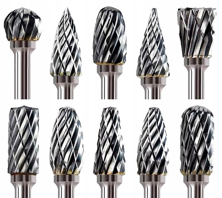 FREZY TRZPIENIOWE DO METALU 10SZT Z WĘGLIK WOLFRAMU Z WĘGLIKA