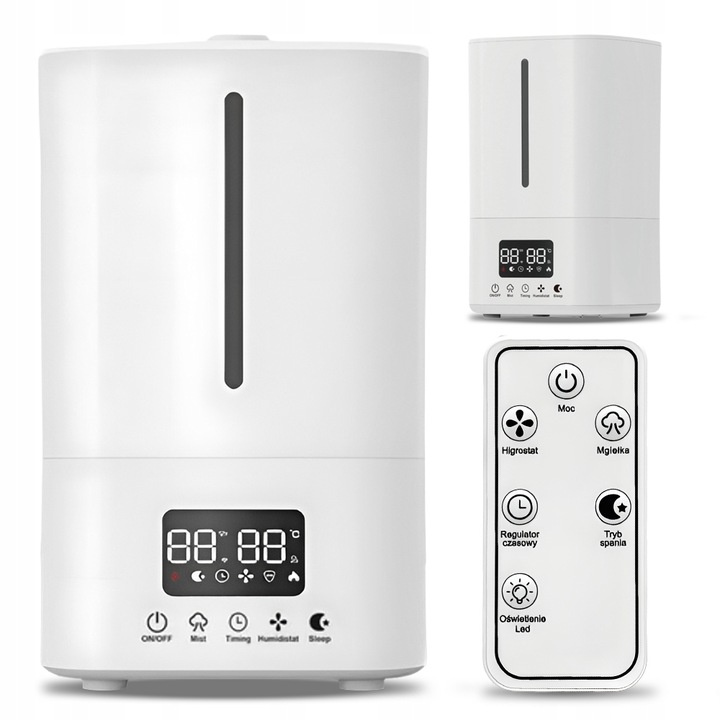 Nawilżacz Powietrza Ultradźwiękowy Smart 25 W - 5l Z PILOTEM