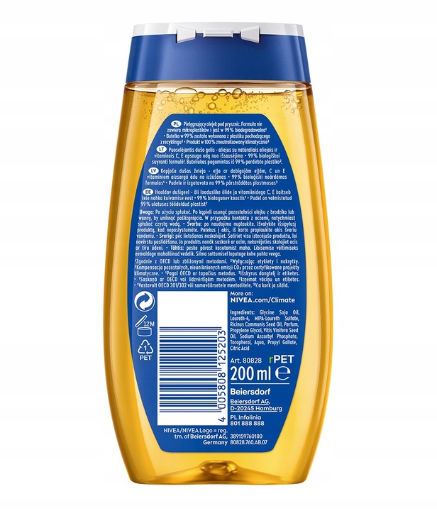 NIVEA Natural Oil Olejek pod prysznic 200ml