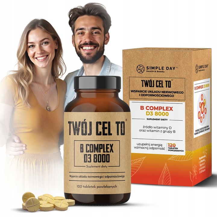 Twój Cel To B COMPLEX D3 8000 witamina z grupy B kompleks - 120 tabletek