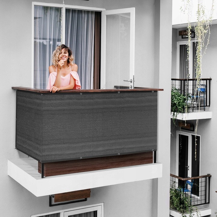 OSŁONA NA BALKON NA TARAS PŁOT MATA BALKONOWA 1x7m SOLIDNA +MOCOWANIE