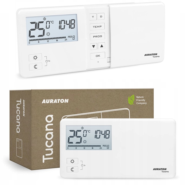 PRZEWODOWY STEROWNIK REGULATOR PIECA TERMOSTAT POKOJOWY AURATON tygodniowy