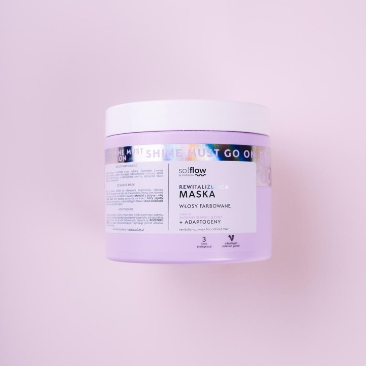 Rewitalizująca maska do włosów farbowanych z adaptogenami so!flow 400 ml