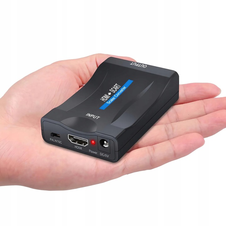 ADAPTER KONWERTER HDMI DO SCART PRZEJŚCIÓWKA EUROZŁĄCZE AV EURO FHD