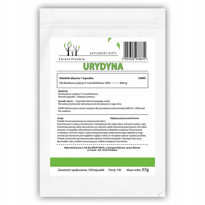 FOREST URYDYNA UMP 100 kaps ALZHEIMER MÓZG