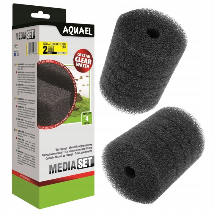 AQUAEL GĄBKA 2szt DO FILTRA WEWNĘTRZNEGO TURBO 500 (N) Oryginał