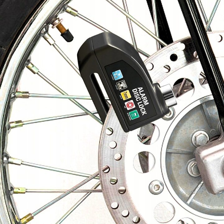 ALARM ZAPIĘCIE NA TARCZĘ HAMULCOWĄ ROWER MOTOR BLOKADA ROWEROWA 110d ABS