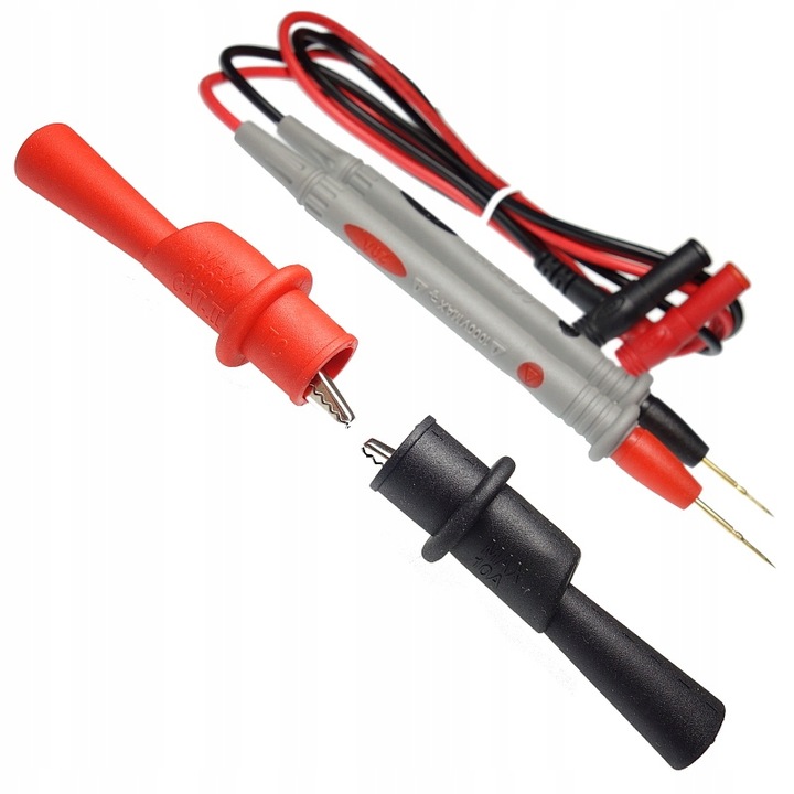 KABLE PRZEWODY DO MIERNIKA CIENKA IGŁA Elastyczne ILIKONOWE + KROKODYLKI