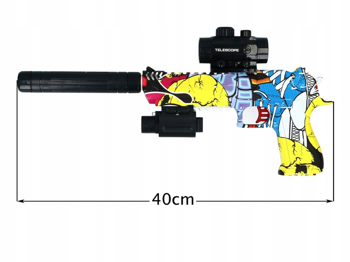 PISTOLET NA KULKI ŻELOWE KARABIN AUTOMATYCZNY AUTOMAT AKUMULATOR ŁADOWARKA