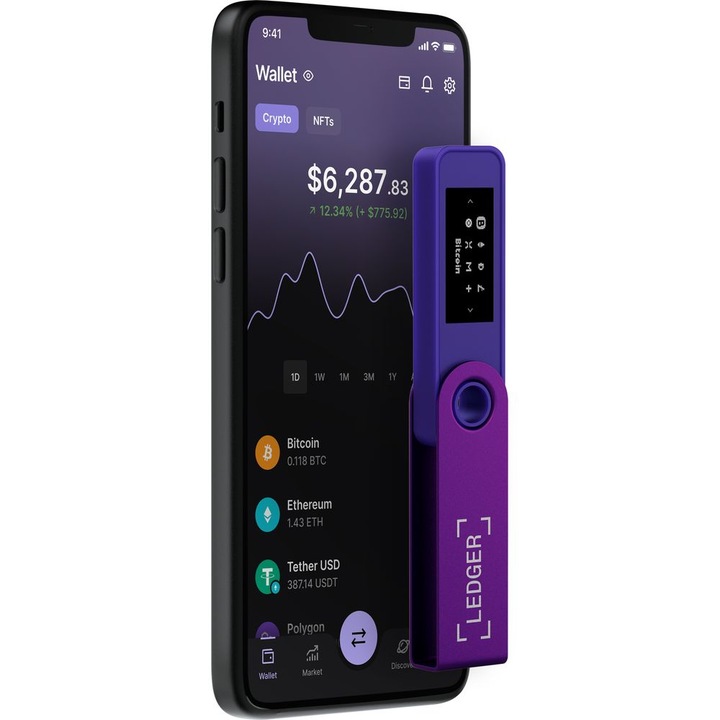 Bezpieczny portfel do kryptowalut/NFT, Ledger Nano S Plus, Crypto Wallet