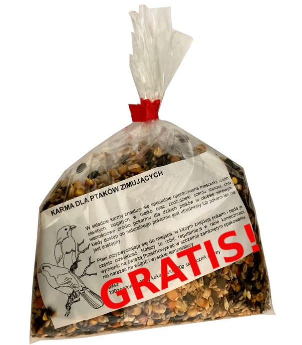 KARMNIK DLA PTAKÓW WISZĄCY NA KARMĘ ZIARNO