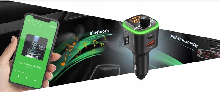 Navitel BHF04 MAX Bluetooth FM Transmiter MP3 USB