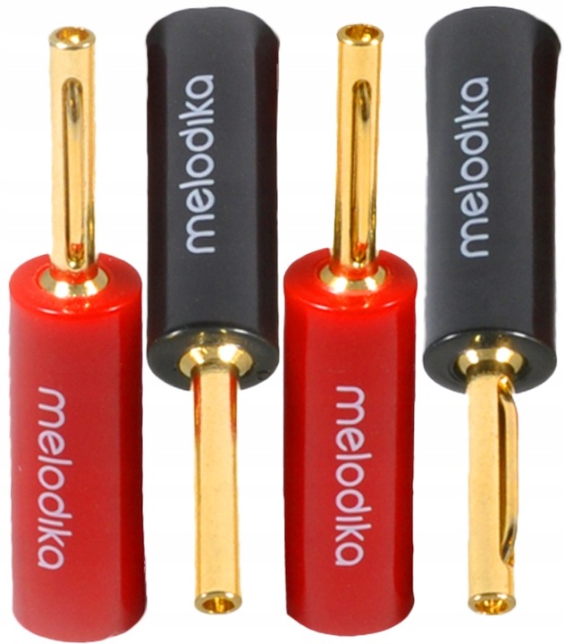 MELODIKA MDBAN4 WTYKI BANANOWE WTYK GŁOŚNIKOWY 4szt. ZŁOCONE edition