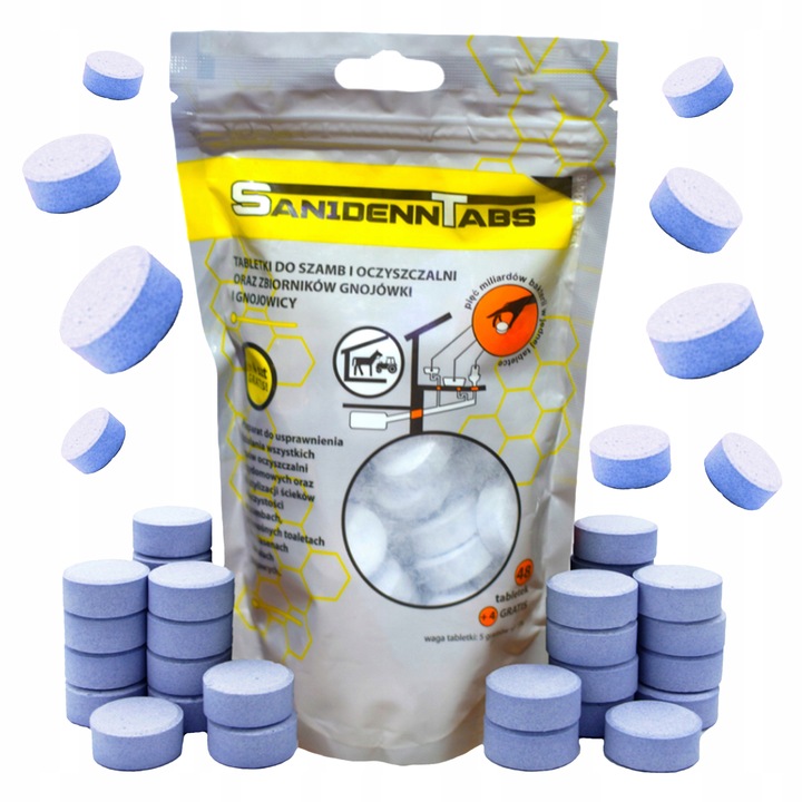 Tabletki bio bakterie do szamba oczyszczalni SANIDENN TAB 52 zapas na