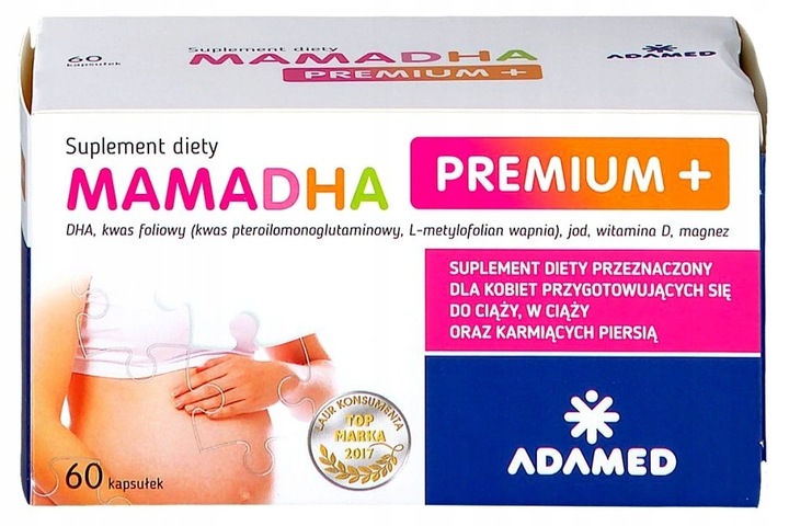 MamaDHA Premium+ DHA witaminy dla mamy 120kapsułek