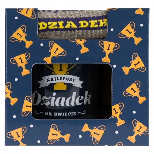 ZESTAW PREZENTOWY KUBEK ŚMIESZNE SKARPETKI MĘSKIE SOXO PREZENT DLA DZIADKA
