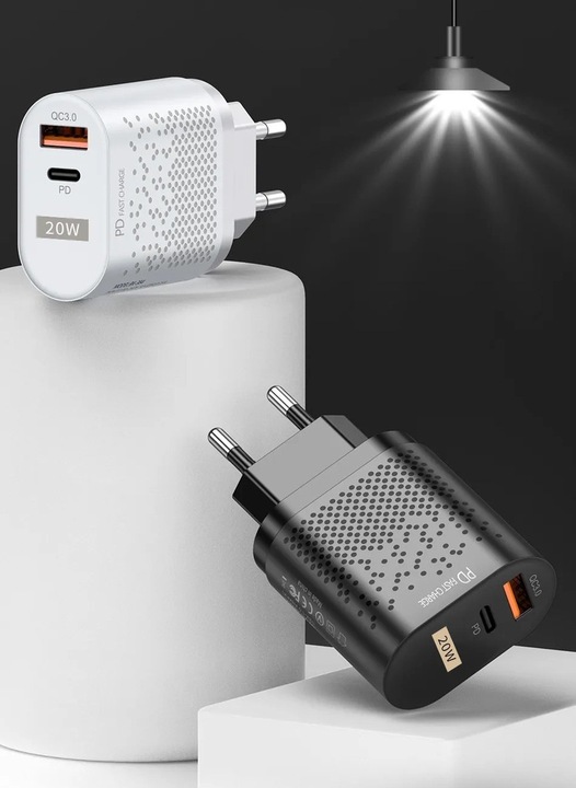 SZYBKA ŁADOWARKA QC USB QUICK CHARGE 3.0 USB-C PD 20W MOCNA TYP C ZASILACZ