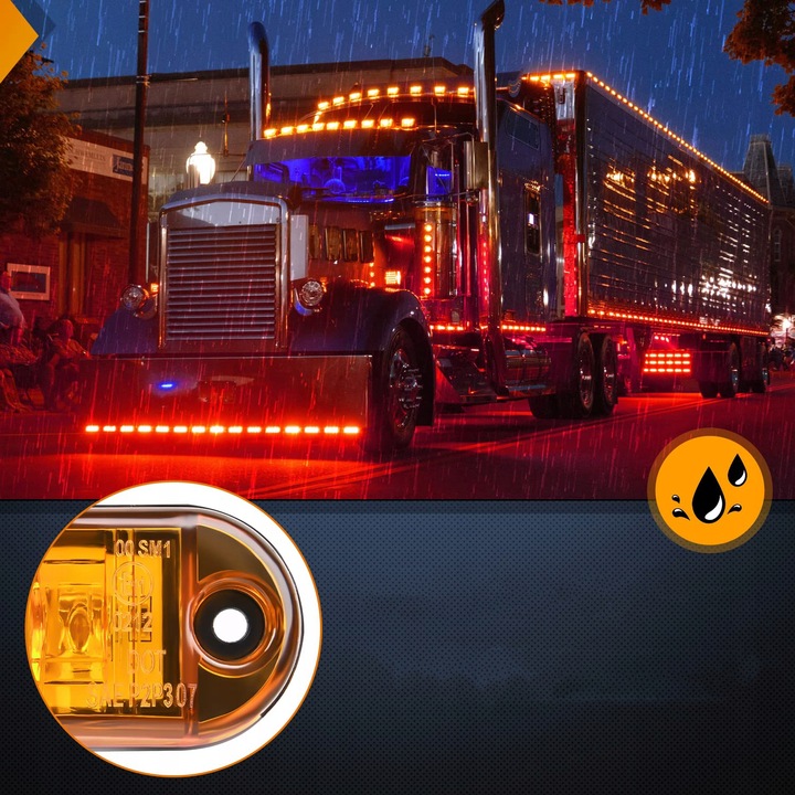 10x LAMPA OBRYSOWA OBRYSÓWKA DIODOWA LED POMARAŃCZOWA + ZESTAW ŚRUBEK