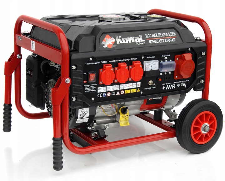 PROFESJONALNY AGREGAT PRĄDOTWÓRCZY 5,2kW prądu AVR+ MIEDZIANY STOJAN