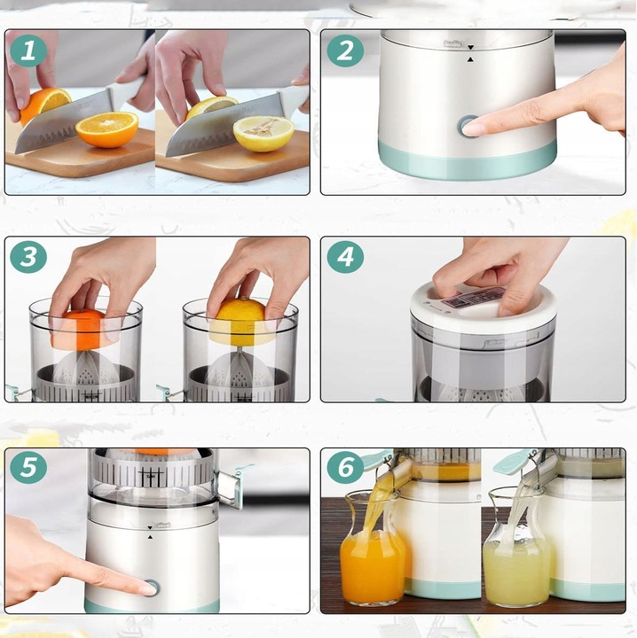 WYCISKARKA DO CYTRUSÓW 45W BEZPRZEWODOWA POMARAŃCZY CYTRYN SOKOWIRÓWKA